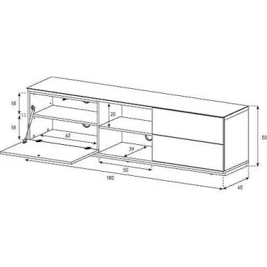 Тумба для ТВ Sonorous LB 1181 GWHT OAK